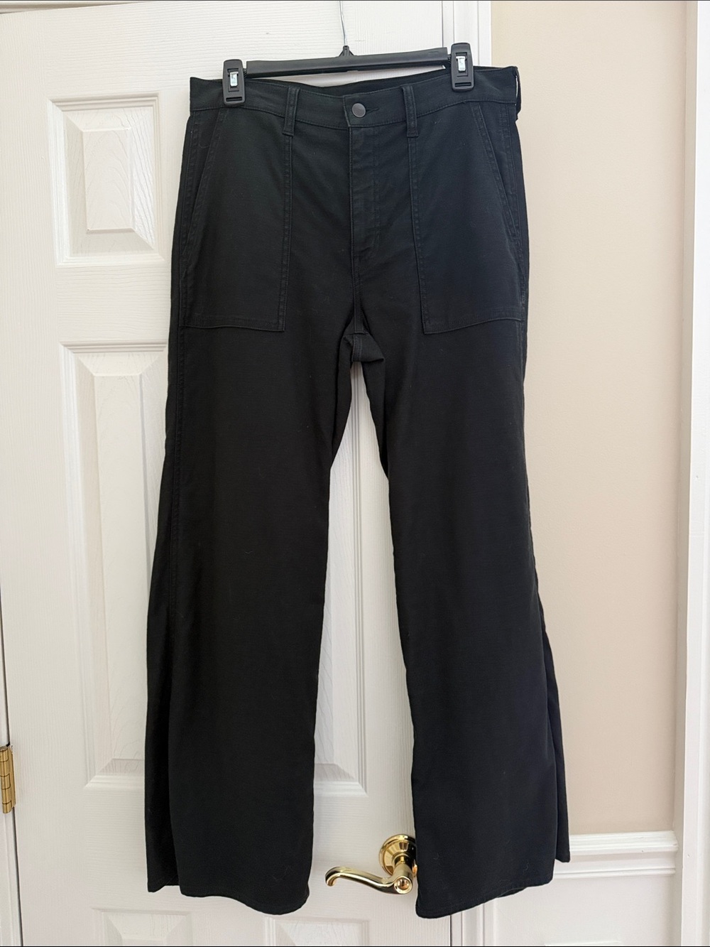 J. Crew Black Wide-Leg Chinos